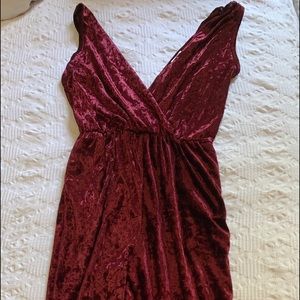 maroon velvet jumpsuit